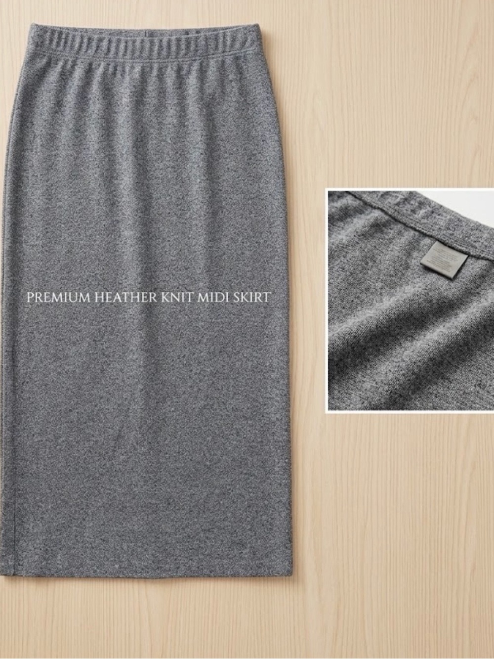 H&M DIVIDED Grey Knit Midi Skirt - Women’s Size Medium (Excellent Condition)